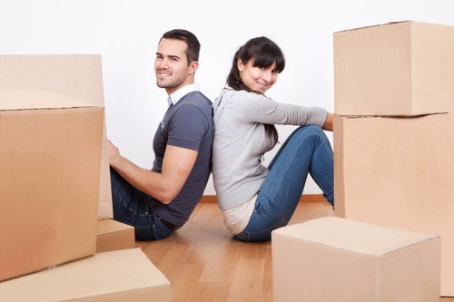 Local movers loading furniture for a Westminster man and van job