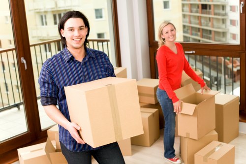 Loaded removals van prepared for a Westminster flat or office move